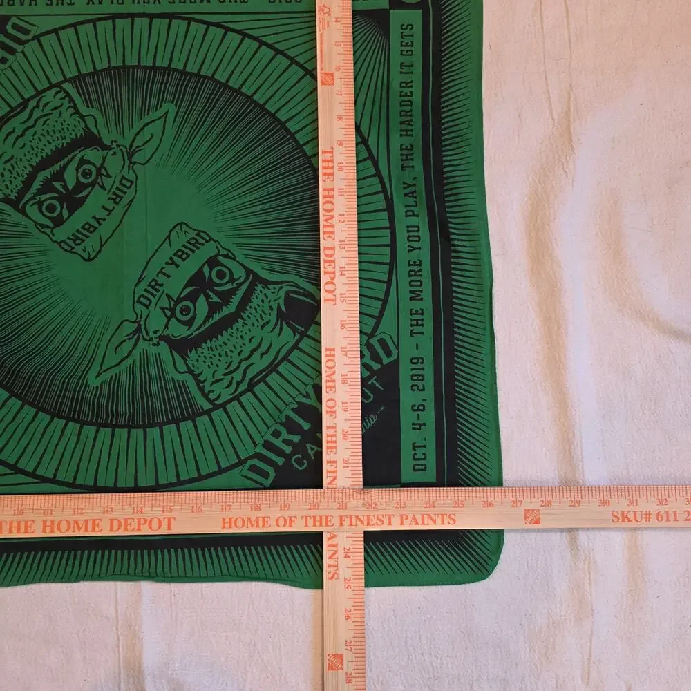 Dirtybird Campout Bandana Green 2019 Music Festival Souvenir Owl Graphic Scarf